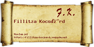 Fillitza Kocsárd névjegykártya